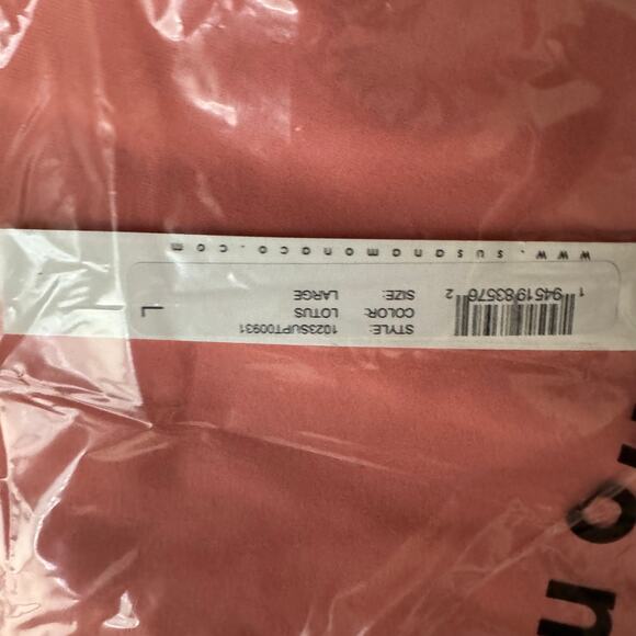 Susana Monaco Long Sleeves Stretch Crop Top Lotus NWT Size Large - Picture 7 of 8